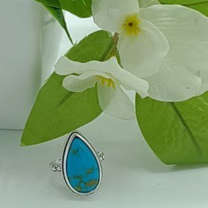 Vintage Style Silver Turquoise Ring
